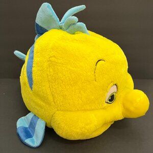 Disney Store Little Mermaid Flounder Plush 17 X 12 Inches